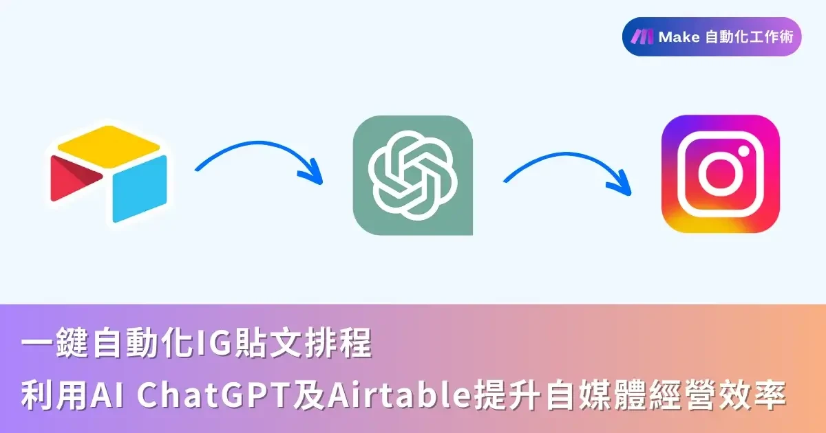 【Make 教學】ChatGPT AI串連Airtable，一鍵自動化IG貼文排程發布，提升自媒體經營效率