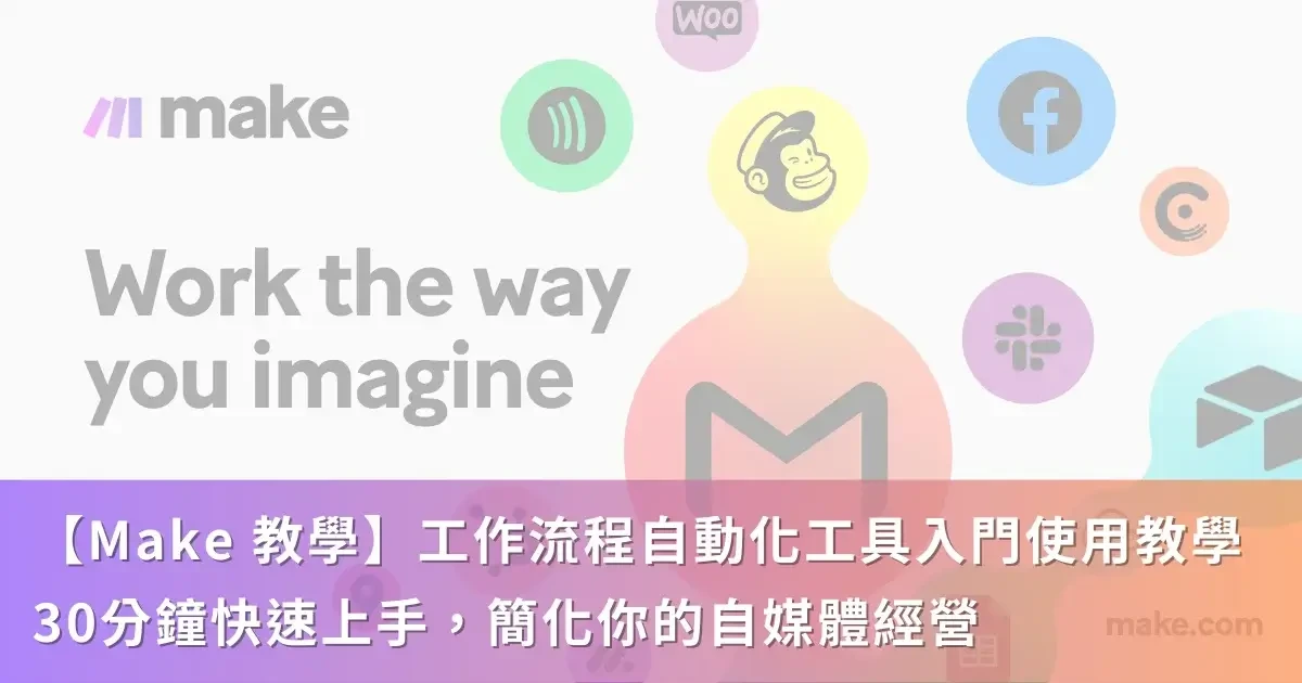 【Make 教學】工作流程自動化工具入門使用教學，30分鐘快速上手，簡化你的自媒體經營