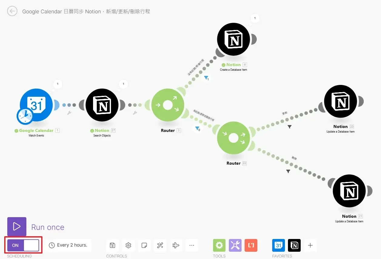 【Make 教學】Google Calendar 日曆同步 Notion，新增更新刪除行程 (19)