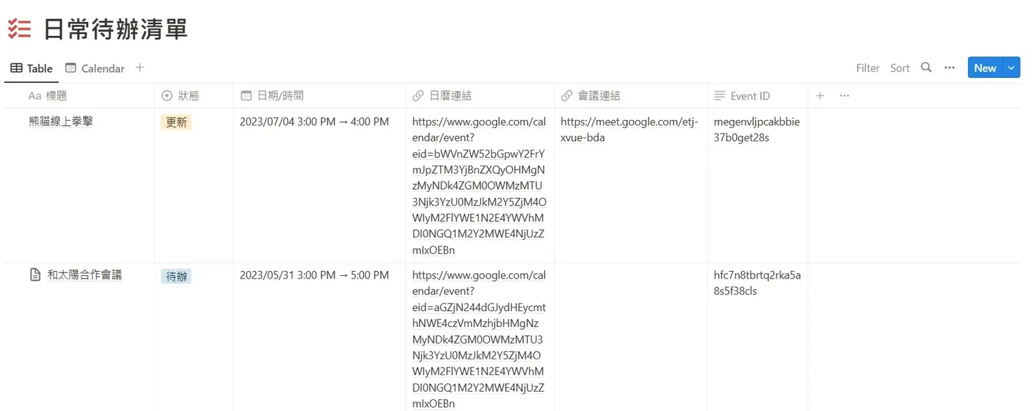 【Make 教學】Google Calendar 日曆同步 Notion，新增更新刪除行程 (2)