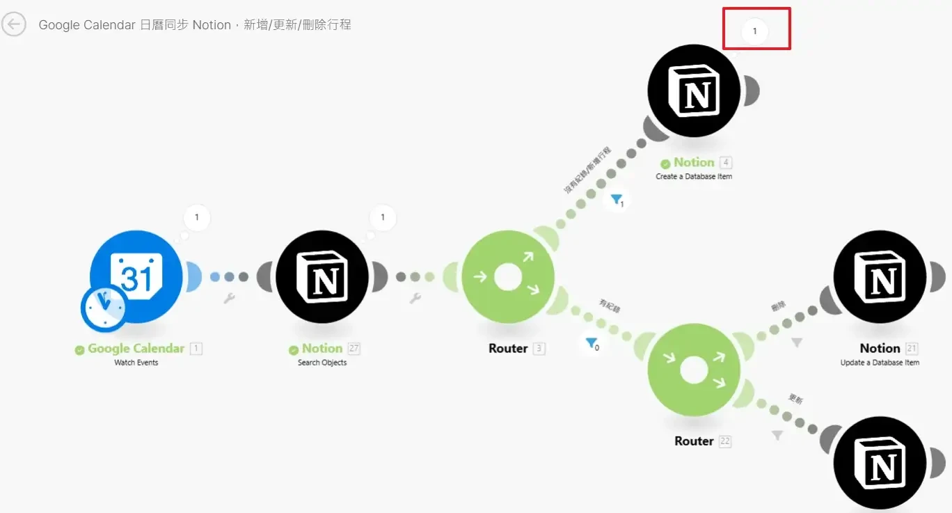 【Make 教學】Google Calendar 日曆同步 Notion，新增更新刪除行程 (9)